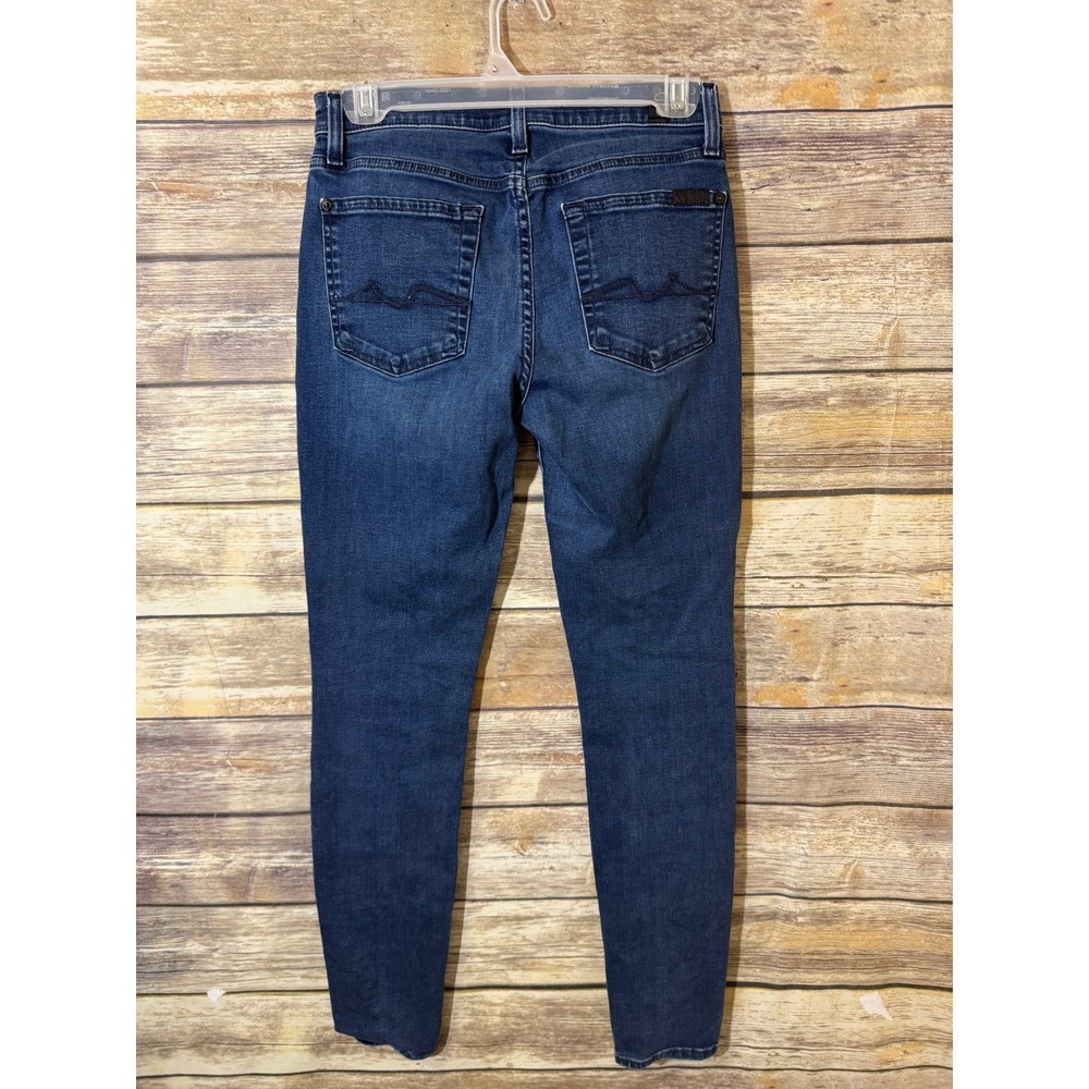 7 For‎ All Mankind Jeans Gwenevere Skinny size 27 Dark Indigo Blue Size 27 - Picture 3 of 6